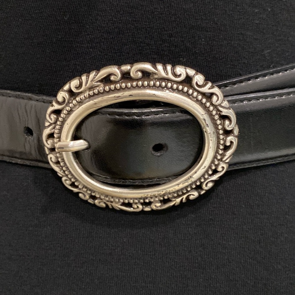 Reversible Western Belt, Smooth Black Side & Brown Croc Stamped Side |Size M/L - Picture 3 of 10